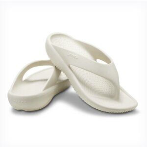 Crocs Mellow Recovery Flip Flops Cream Stucco Size Unisex W 10 M 8